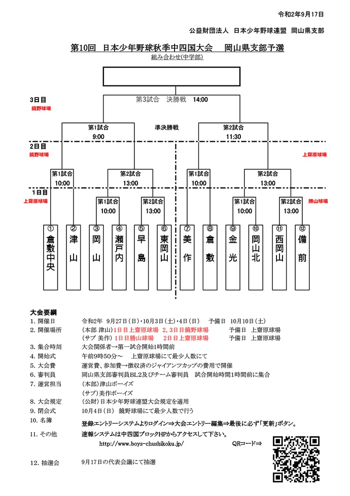 岡山県ボーイズリーグ所属 早島ボーイズのweb Site