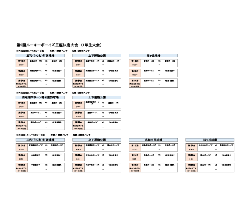 新着情報「第9回 ルーキーボーイズ王座決定大会（1年生大会）」の画像